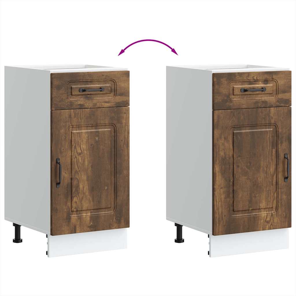 vidaXL Kitchen Base Cabinet Kalmar Smoked Oak Engineered Wood