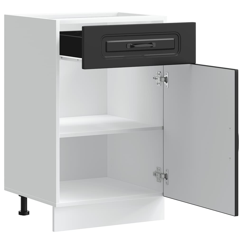 vidaXL Kitchen Base Cabinet Kalmar Black Engineered Wood