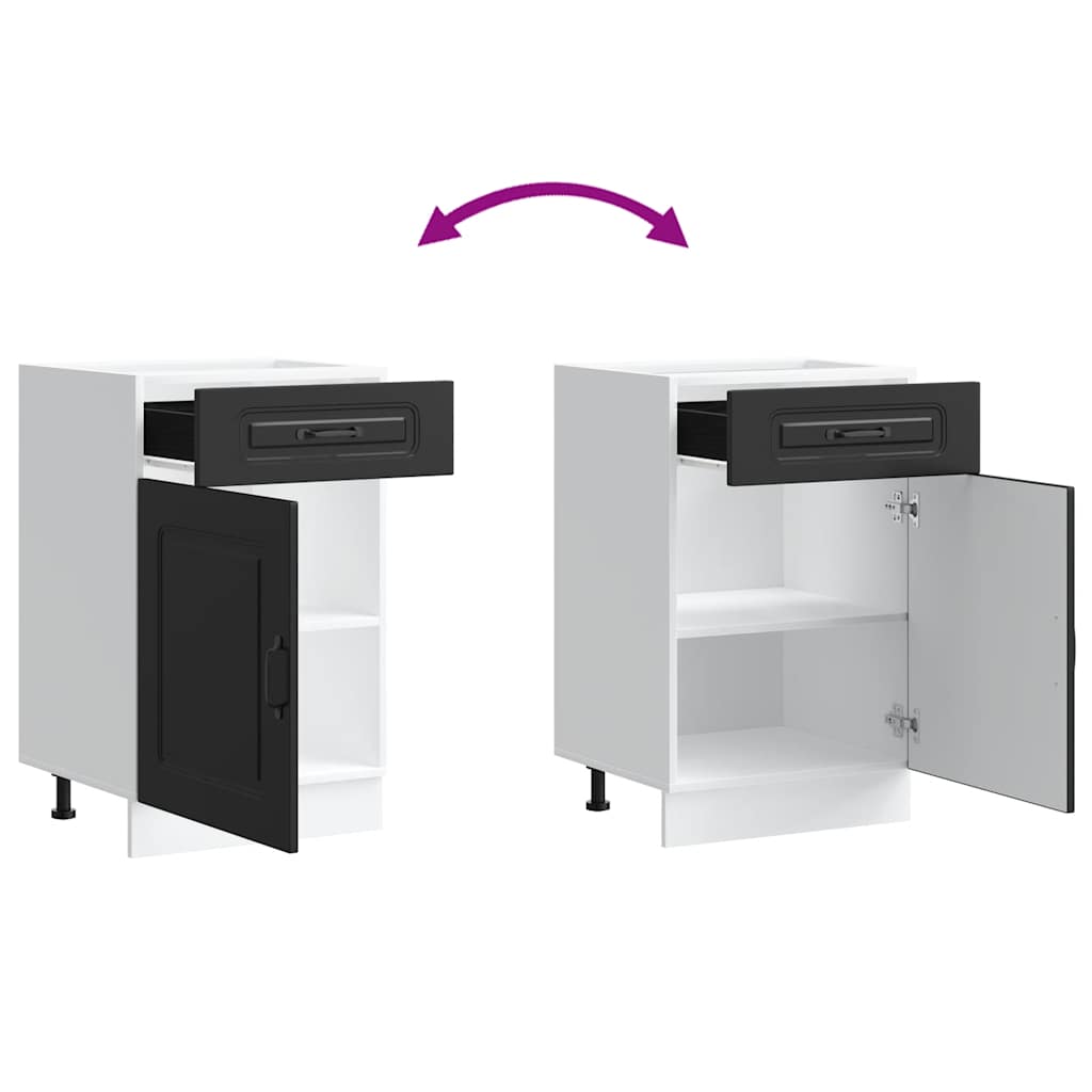vidaXL Kitchen Base Cabinet Kalmar Black Engineered Wood