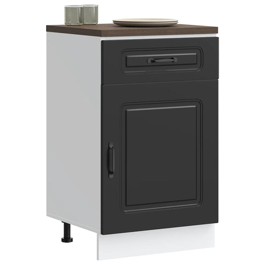 vidaXL Kitchen Base Cabinet "Kalmar" Black Engineered Wood