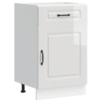 vidaXL Kitchen Base Cabinet Kalmar High Gloss White Engineered Wood