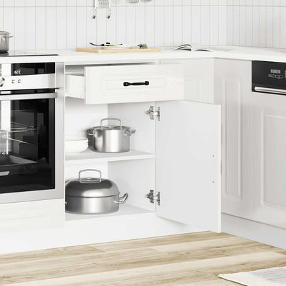 vidaXL Kitchen Base Cabinet Kalmar High Gloss White Engineered Wood