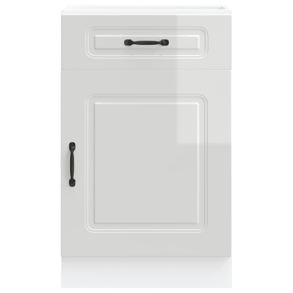 vidaXL Kitchen Base Cabinet Kalmar High Gloss White Engineered Wood