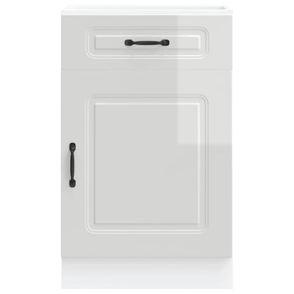vidaXL Kitchen Base Cabinet Kalmar High Gloss White Engineered Wood