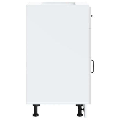 vidaXL Kitchen Base Cabinet Kalmar High Gloss White Engineered Wood