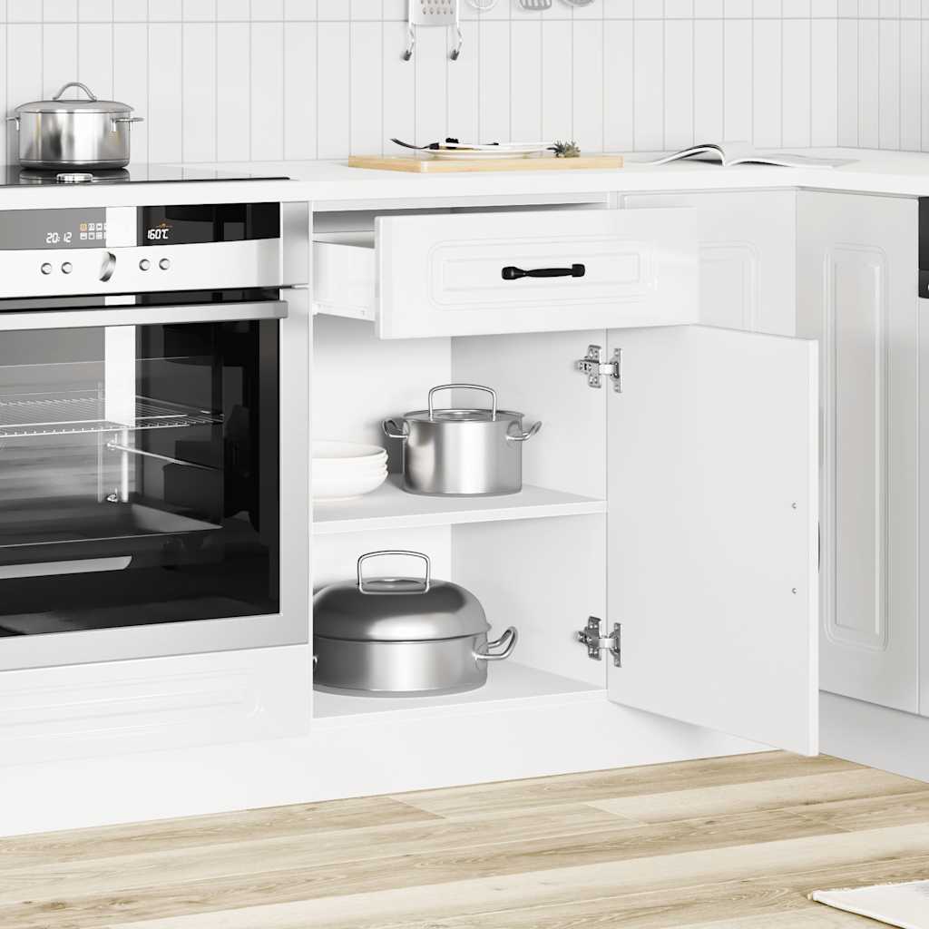 vidaXL Kitchen Base Cabinet Kalmar High Gloss White Engineered Wood