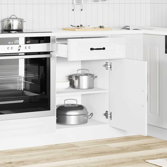 vidaXL Kitchen Base Cabinet Kalmar High Gloss White Engineered Wood