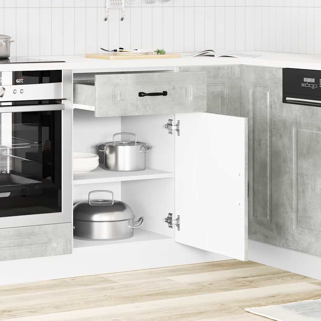 vidaXL Kitchen Base Cabinet "Kalmar" Concrete Grey Engineered Wood
