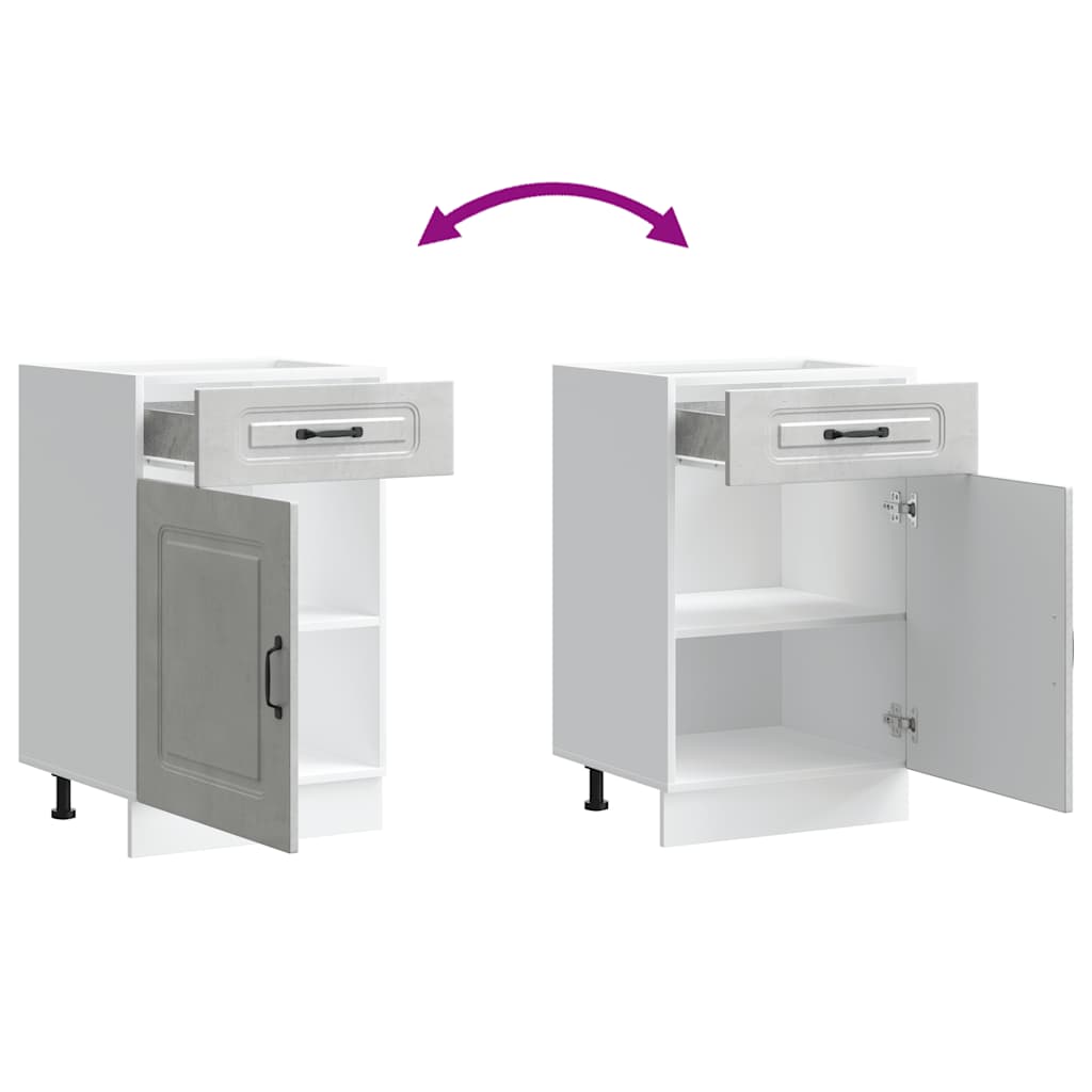 vidaXL Kitchen Base Cabinet "Kalmar" Concrete Grey Engineered Wood