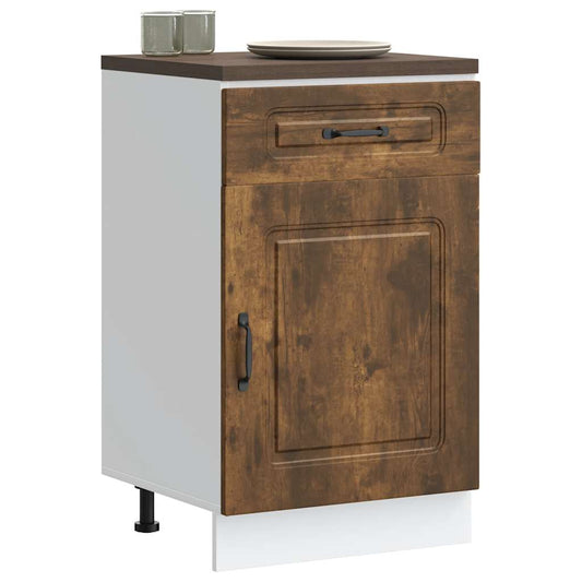 vidaXL Kitchen Base Cabinet "Kalmar" Smoked Oak Engineered Wood