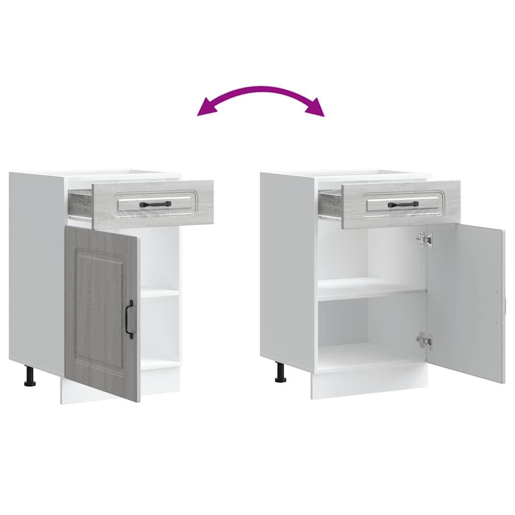 vidaXL Kitchen Base Cabinet Kalmar Grey Sonoma Engineered Wood