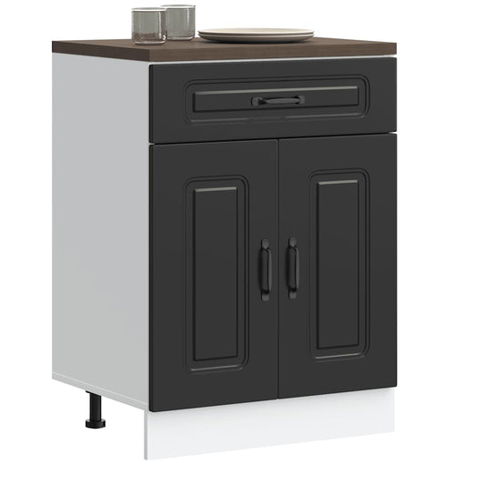 vidaXL Kitchen Base Cabinet "Kalmar" Black Engineered Wood