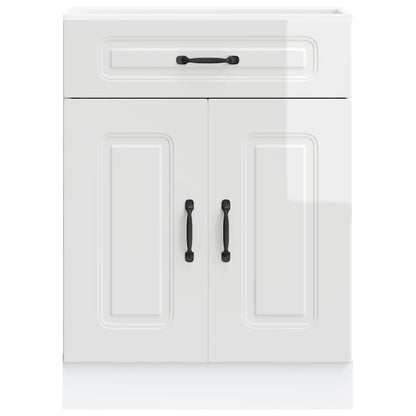 vidaXL Kitchen Base Cabinet "Kalmar" High Gloss White Engineered Wood