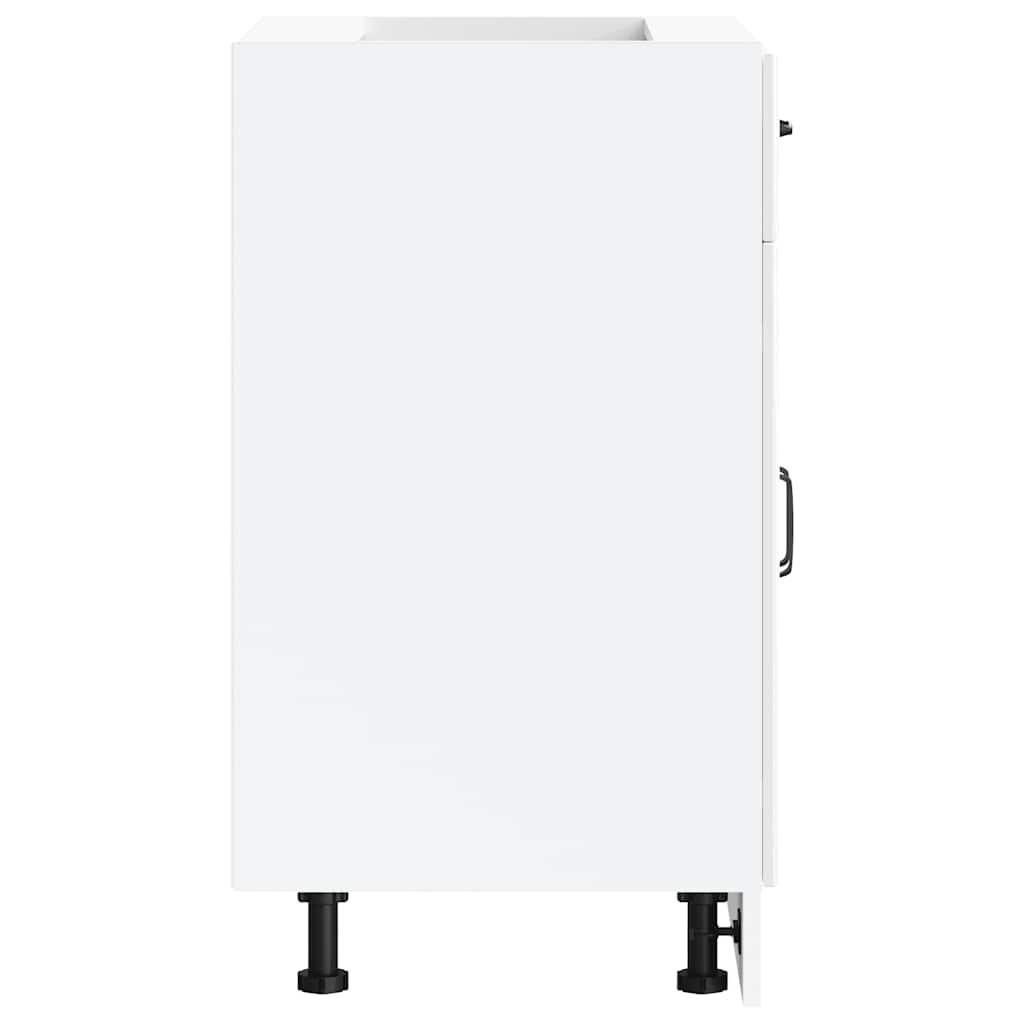 vidaXL Kitchen Base Cabinet "Kalmar" High Gloss White Engineered Wood