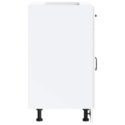 vidaXL Kitchen Base Cabinet "Kalmar" High Gloss White Engineered Wood
