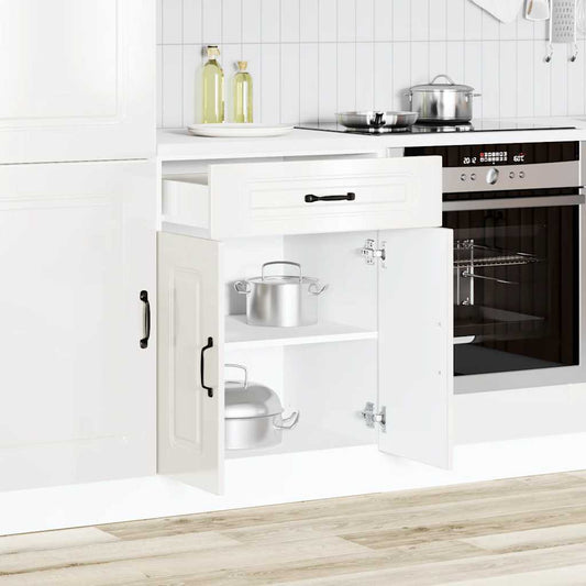 vidaXL Kitchen Base Cabinet "Kalmar" High Gloss White Engineered Wood
