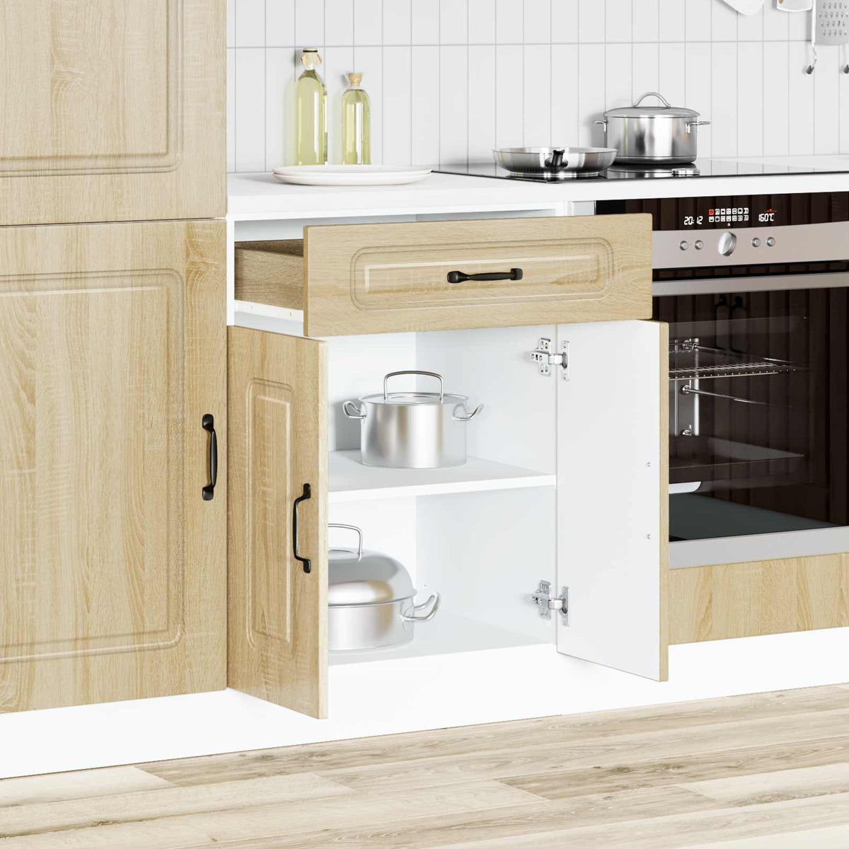 vidaXL Kitchen Base Cabinet "Kalmar" Sonoma Oak Engineered Wood