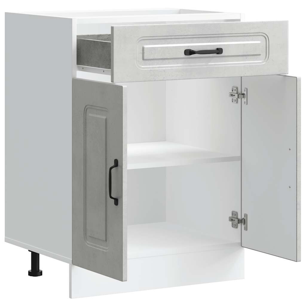 vidaXL Kitchen Base Cabinet "Kalmar" Concrete Grey Engineered Wood