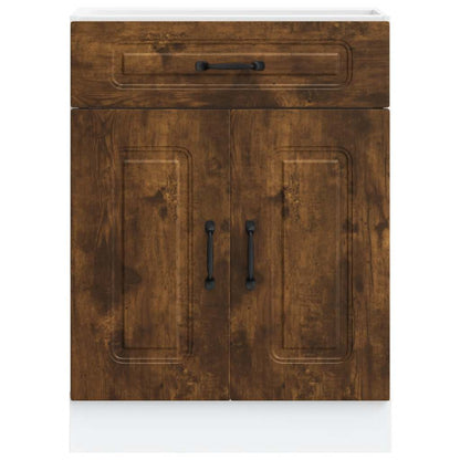 vidaXL Kitchen Base Cabinet "Kalmar" Smoked Oak Engineered Wood