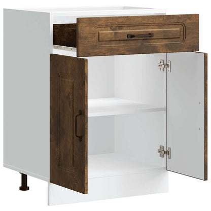 vidaXL Kitchen Base Cabinet "Kalmar" Smoked Oak Engineered Wood