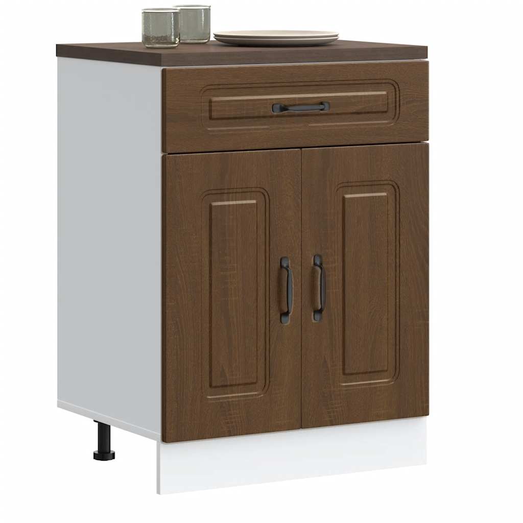 vidaXL Kitchen Base Cabinet "Kalmar" Brown Oak Engineered Wood