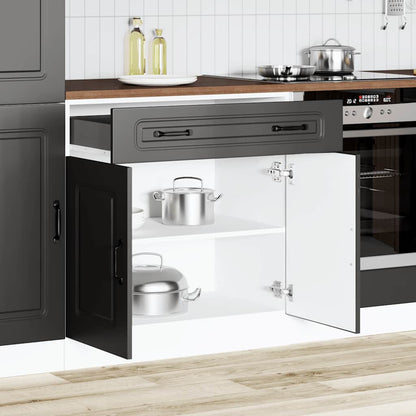 vidaXL Kitchen Base Cabinet Kalmar Black Engineered Wood
