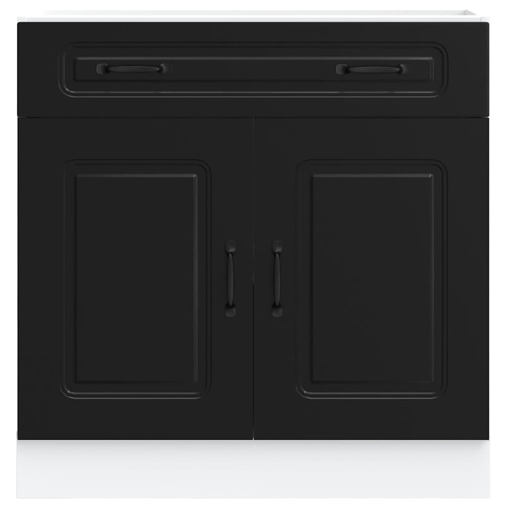 vidaXL Kitchen Base Cabinet Kalmar Black Engineered Wood