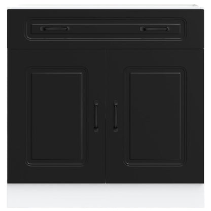 vidaXL Kitchen Base Cabinet Kalmar Black Engineered Wood