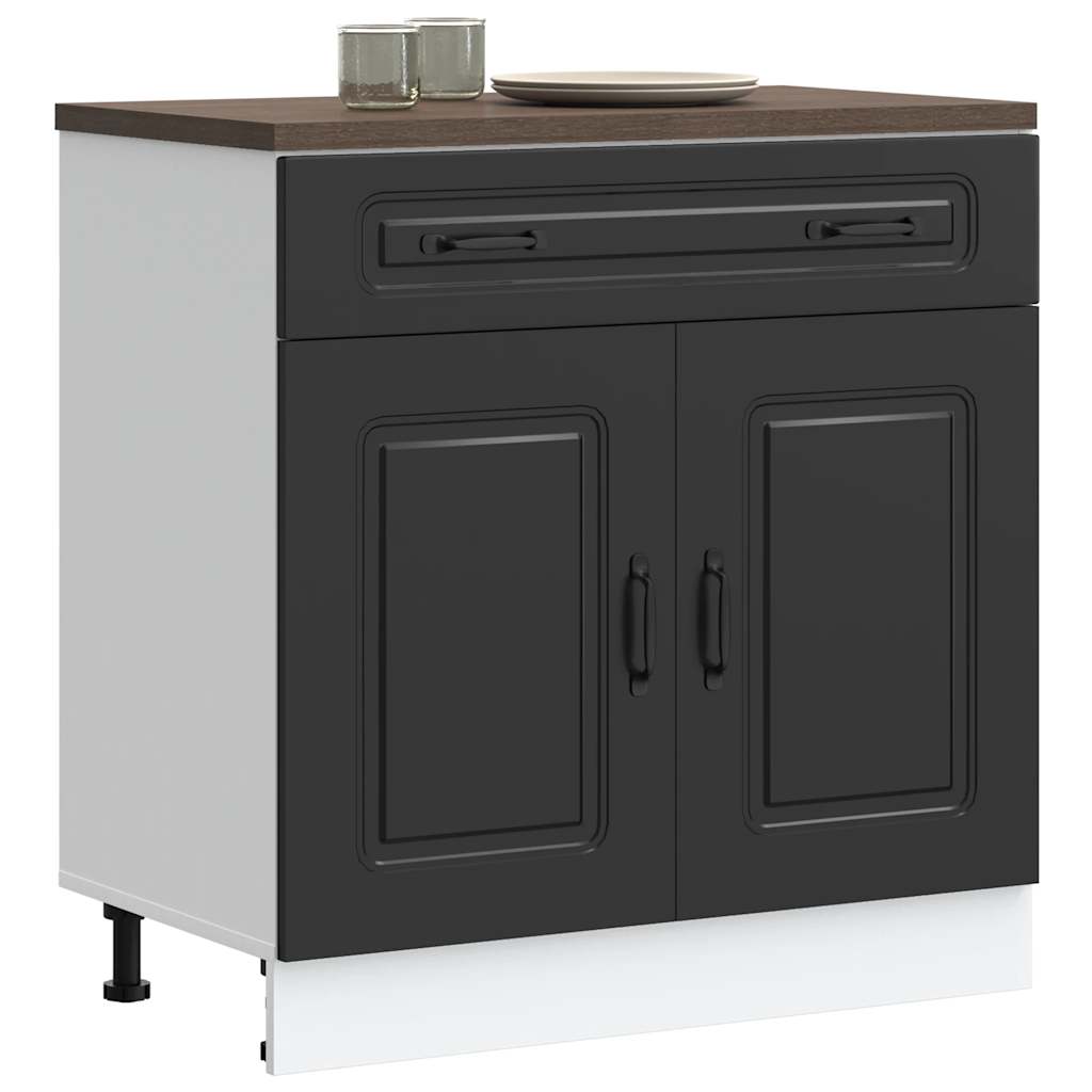 vidaXL Kitchen Base Cabinet "Kalmar" Black Engineered Wood