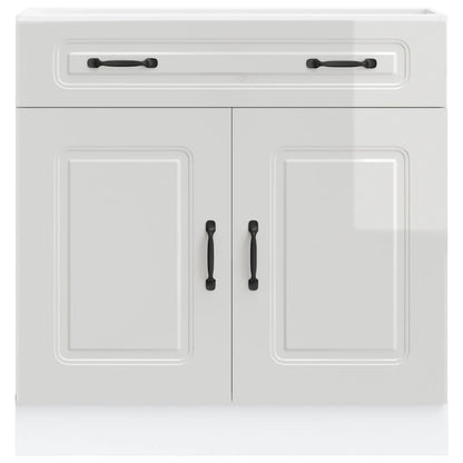 vidaXL Kitchen Base Cabinet Kalmar High Gloss White Engineered Wood