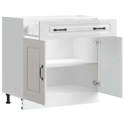 vidaXL Kitchen Base Cabinet Kalmar High Gloss White Engineered Wood