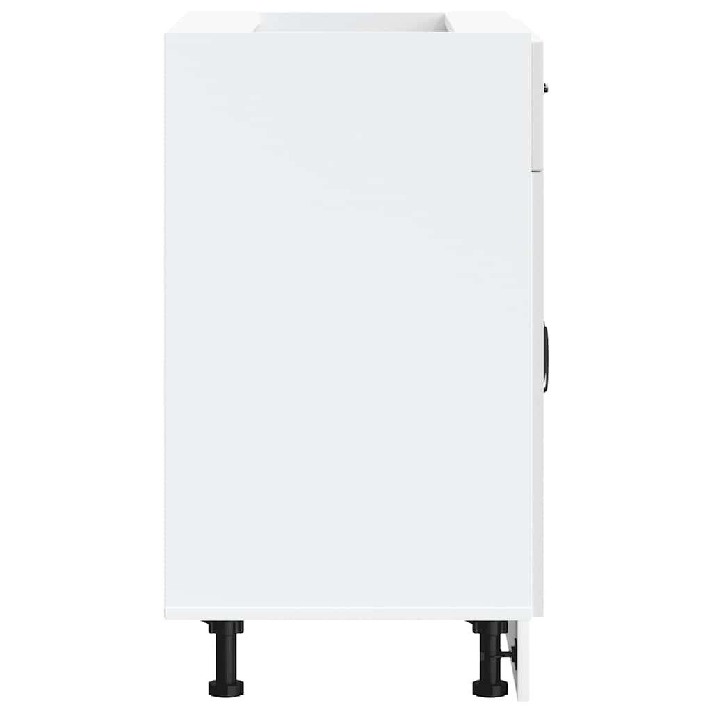 vidaXL Kitchen Base Cabinet Kalmar High Gloss White Engineered Wood