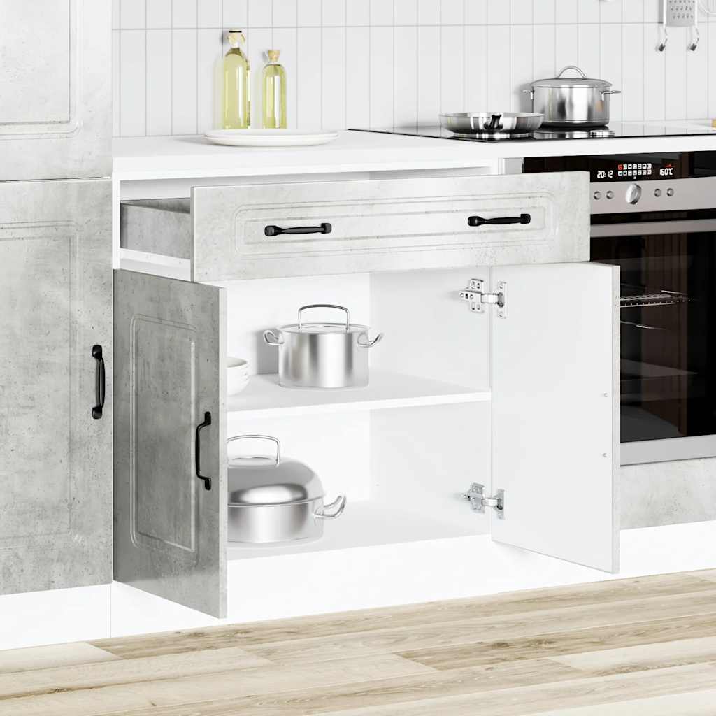 vidaXL Kitchen Base Cabinet "Kalmar" Concrete Grey Engineered Wood