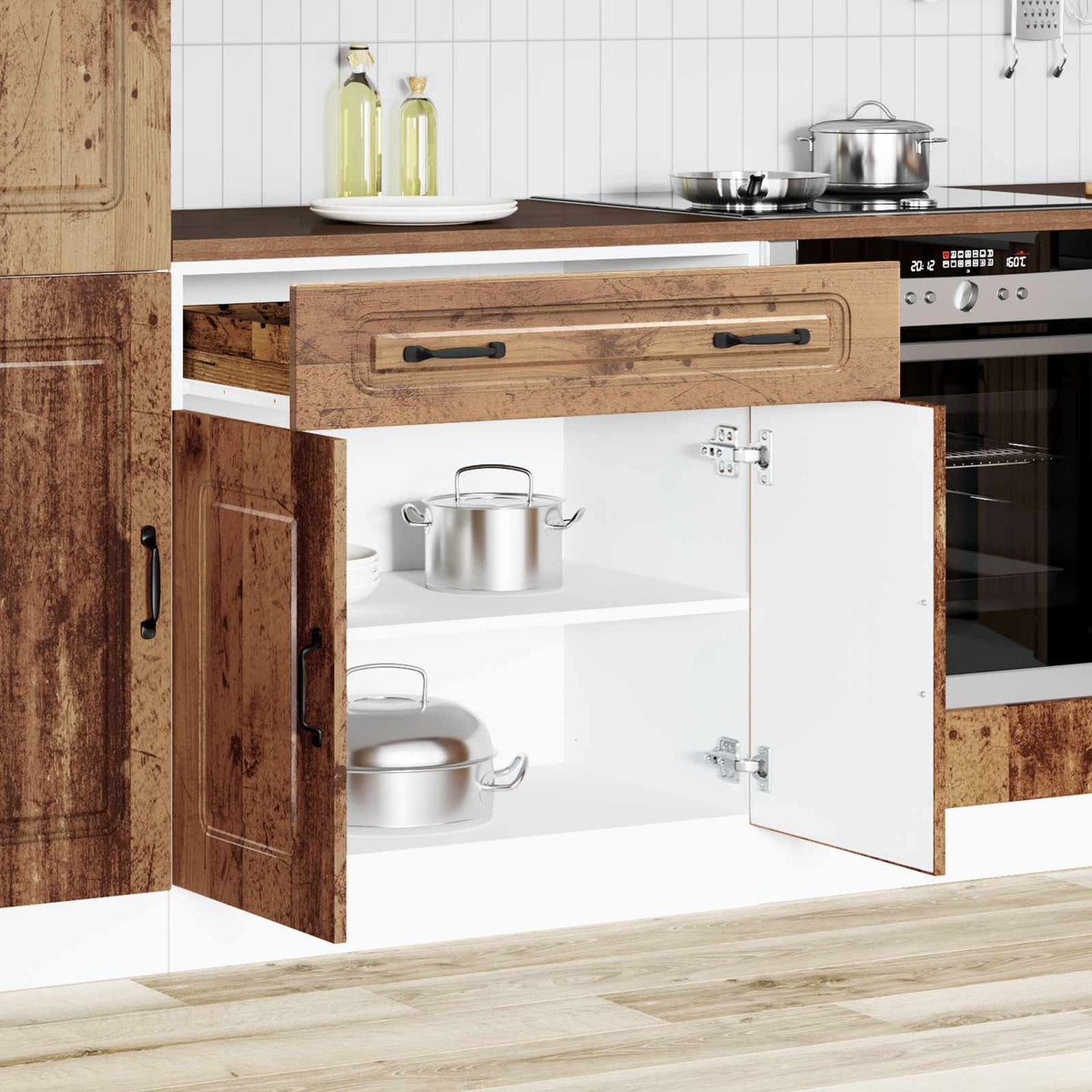 vidaXL Kitchen Base Cabinet "Kalmar" Old Wood Engineered Wood