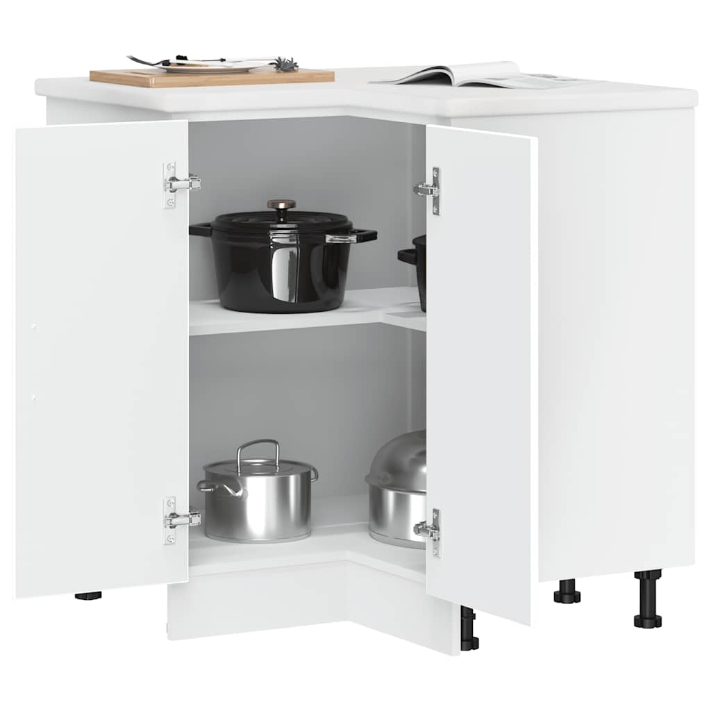 vidaXL Kitchen Corner Base Cabinet "Kalmar" White Engineered Wood