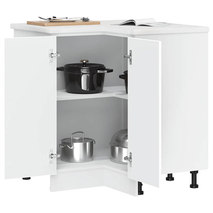 vidaXL Kitchen Corner Base Cabinet "Kalmar" White Engineered Wood