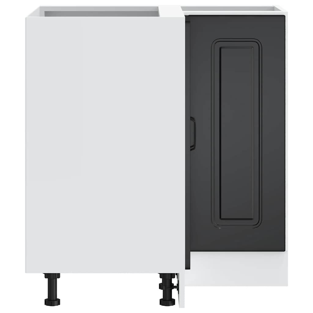 vidaXL Kitchen Corner Base Cabinet Kalmar Black Engineered Wood