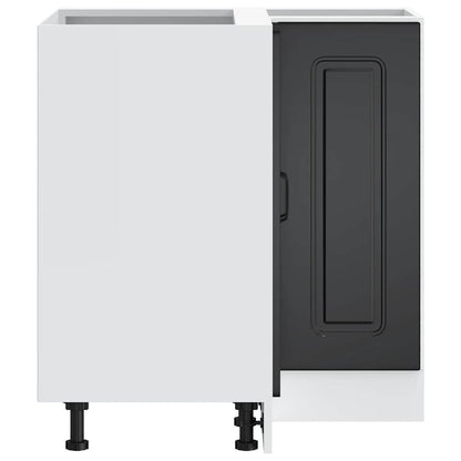 vidaXL Kitchen Corner Base Cabinet "Kalmar" Black Engineered Wood