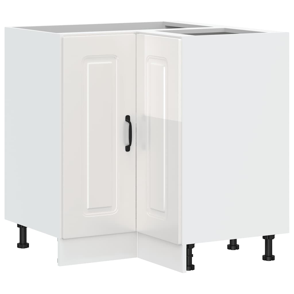 vidaXL Kitchen Corner Base Cabinet Kalmar High Gloss White Engineered Wood
