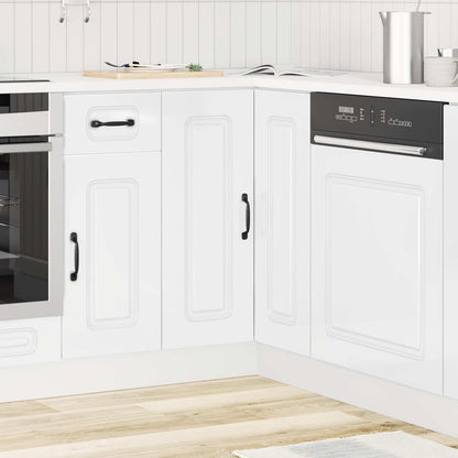 vidaXL Kitchen Corner Base Cabinet "Kalmar" High Gloss White