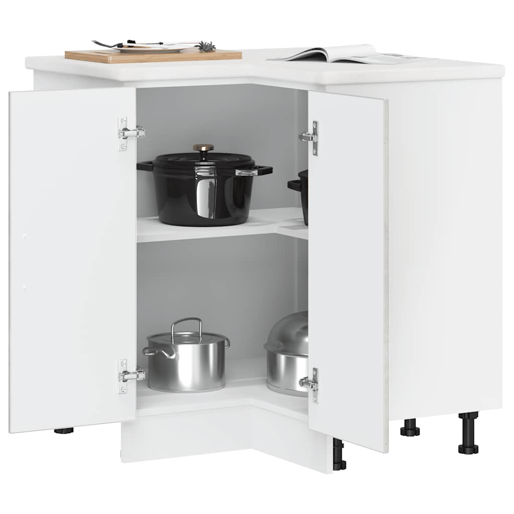 vidaXL Kitchen Corner Base Cabinet "Kalmar" Concrete Grey Engineered Wood