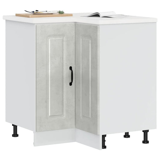 vidaXL Kitchen Corner Base Cabinet "Kalmar" Concrete Grey Engineered Wood