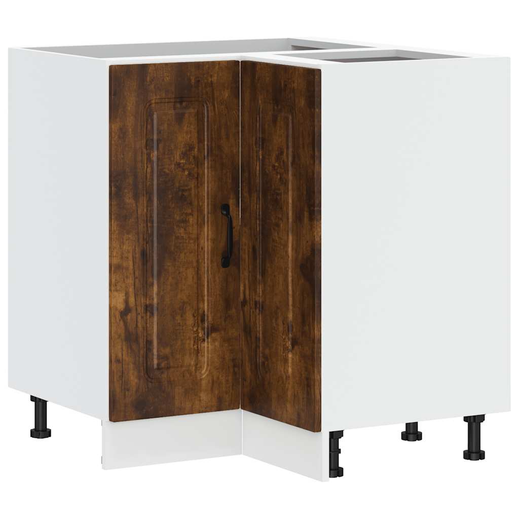 vidaXL Kitchen Corner Base Cabinet "Kalmar" Smoked Oak Engineered Wood