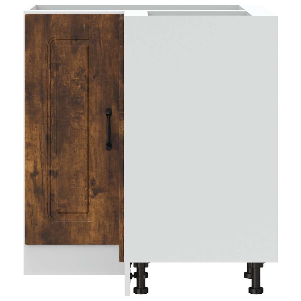 vidaXL Kitchen Corner Base Cabinet "Kalmar" Smoked Oak Engineered Wood