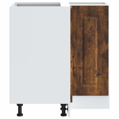 vidaXL Kitchen Corner Base Cabinet "Kalmar" Smoked Oak Engineered Wood