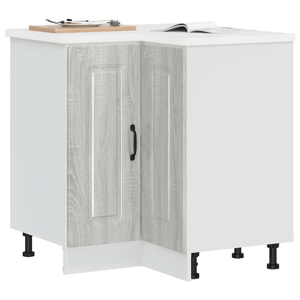 vidaXL Kitchen Corner Base Cabinet "Kalmar" Grey Sonoma Engineered Wood