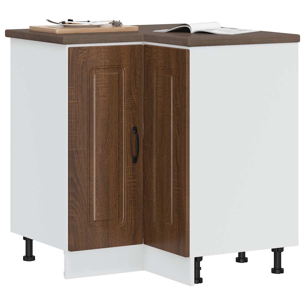 vidaXL Kitchen Corner Base Cabinet "Kalmar" Brown Oak Engineered Wood