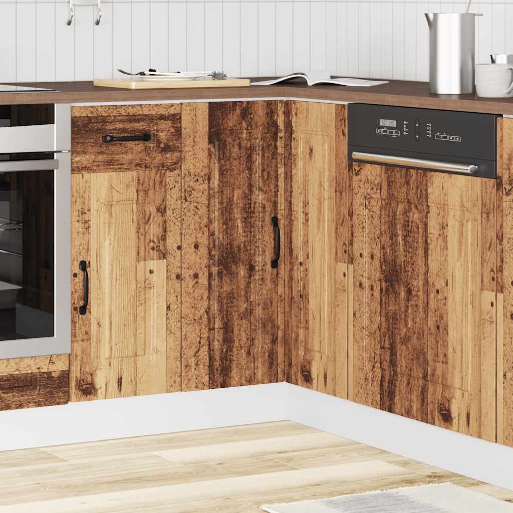vidaXL Kitchen Corner Base Cabinet "Kalmar" Old Wood Engineered Wood