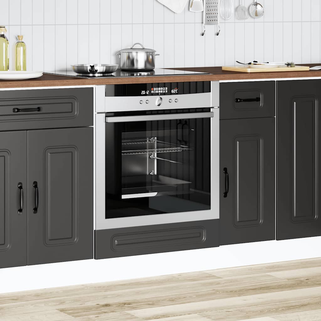vidaXL Oven Cabinet "Kalmar" Black Engineered Wood