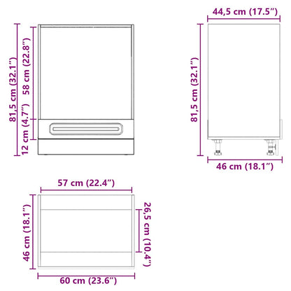 vidaXL Oven Cabinet Kalmar High Gloss White Engineered Wood